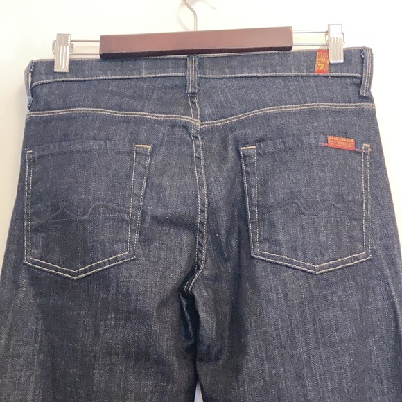 7 For All Mankind Ginger Wide Flare Leg Dark Blue Jeans Size 29 - Picture 5 of 12